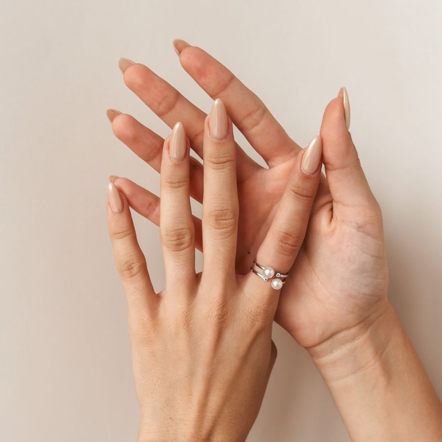 Inel din argint Poly - Perle naturale si Zirconiu - Indira