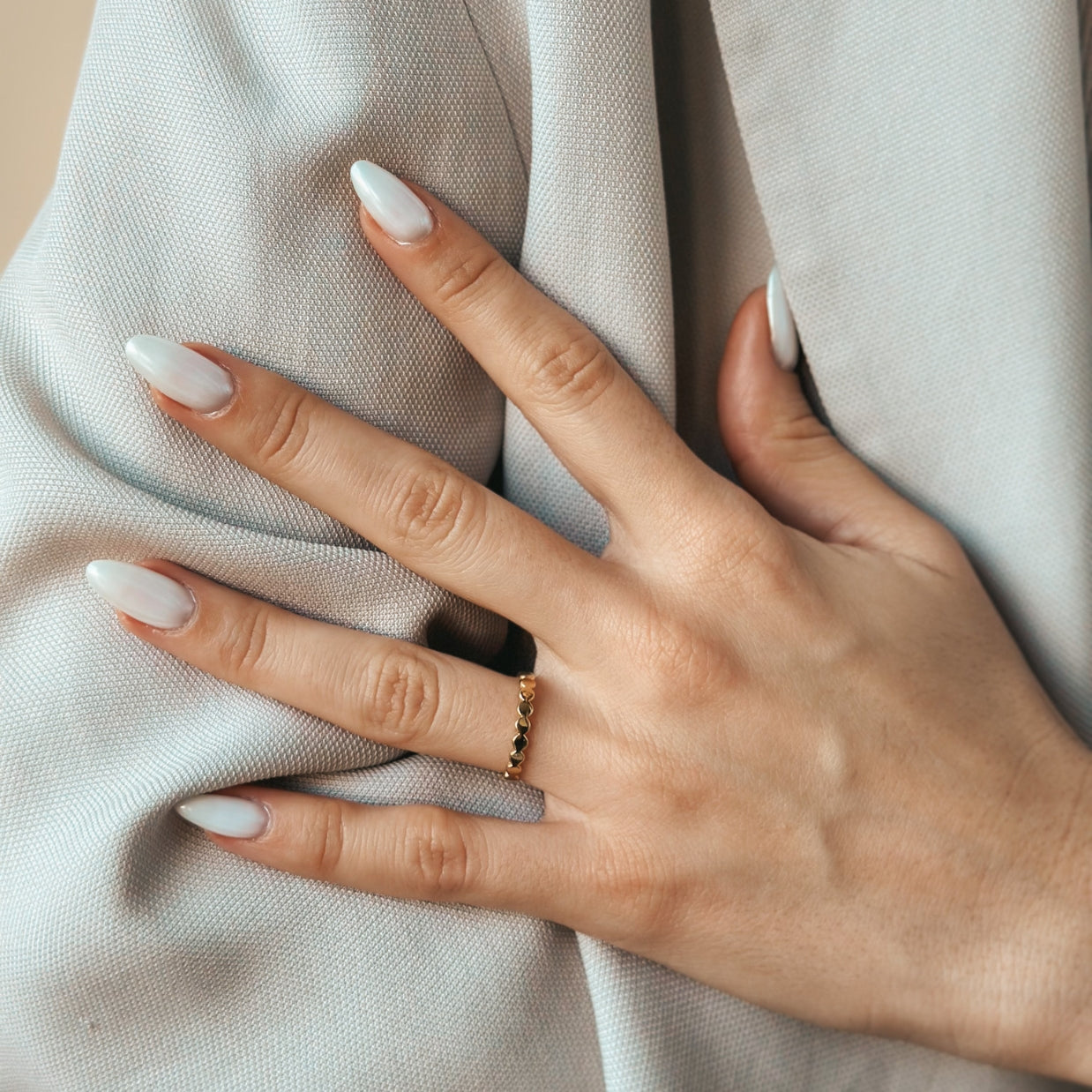 Bague en argent plaqué or Dots - Indira