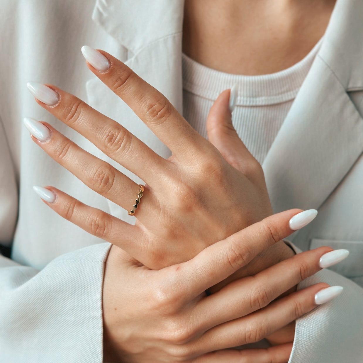 Bague en argent plaqué or Sculpture - Indira