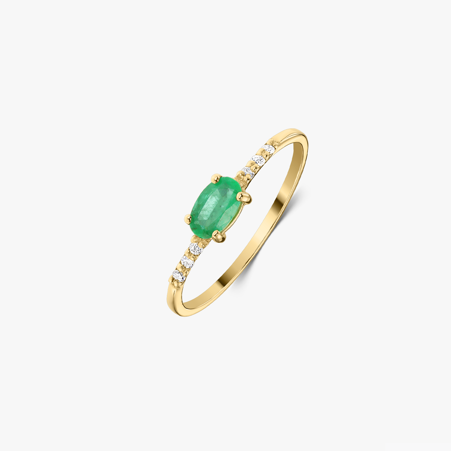 Bague en or Vivien - Émeraude et Diamants - Indira