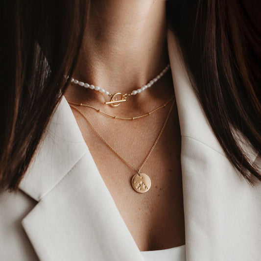 Collier en argent perlé doré - Indira