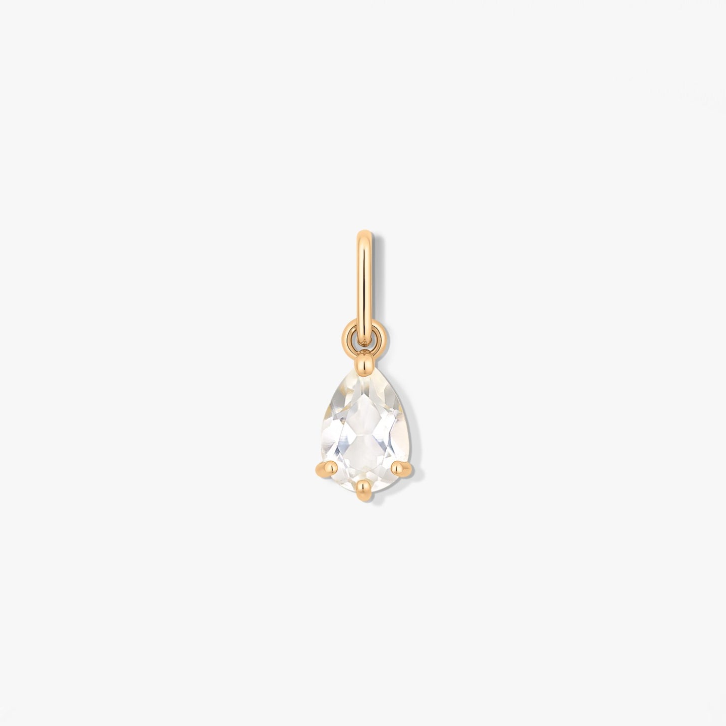 Pendentif en Or Pierre de Naissance Avril - Topaze Blanche