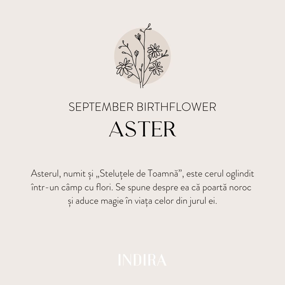 Fleur de Naissance - Bracelet Cordon Enfant Septembre Aster Or