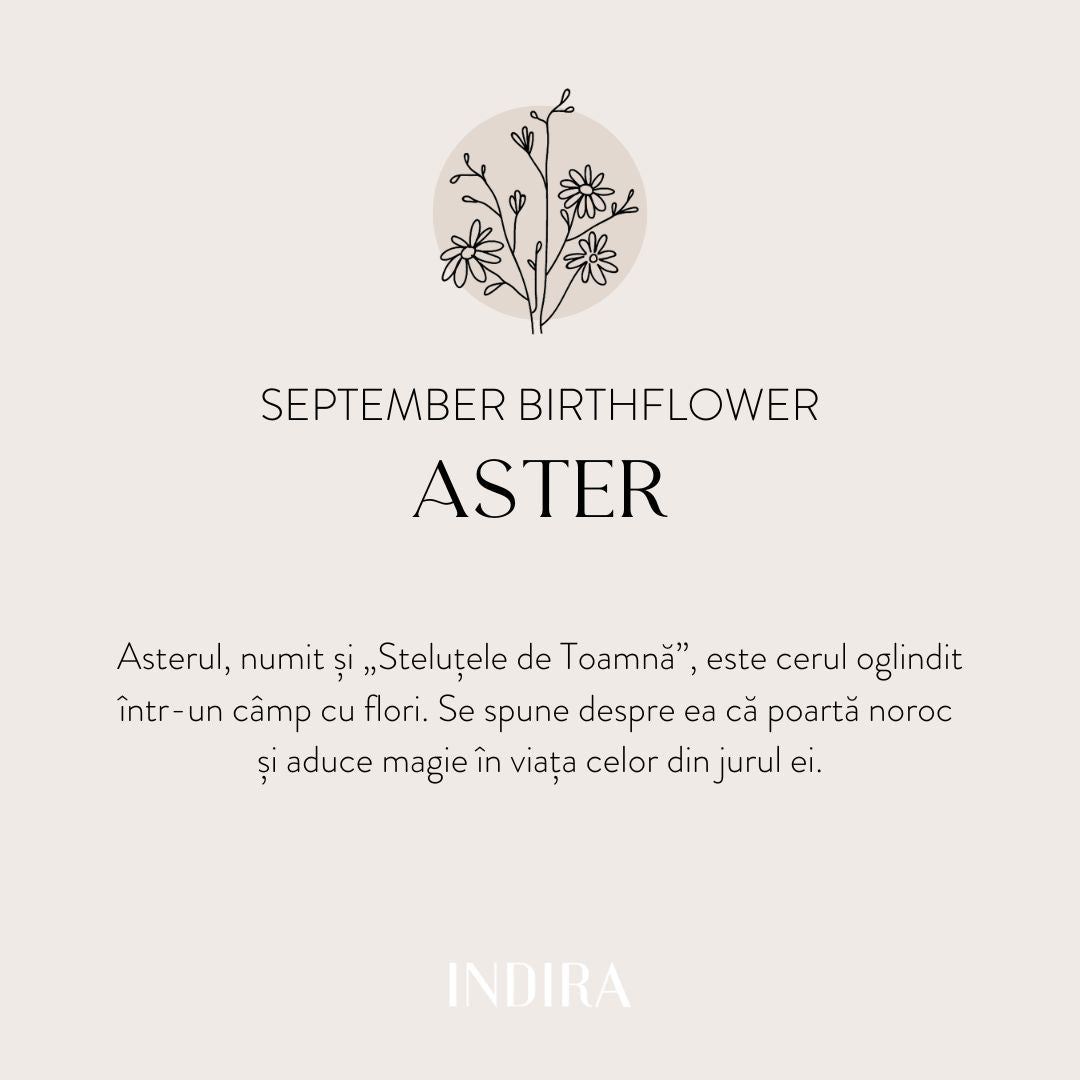 Bracelet cordon pour enfants en or Birth Flower - Septembre Aster - Indira