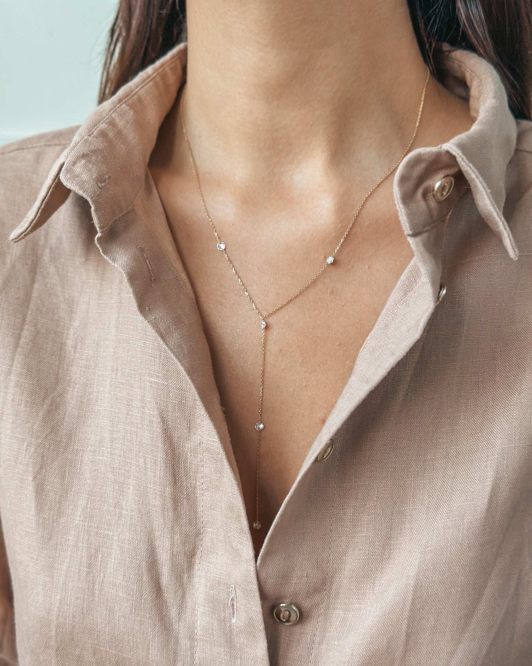 Collier en or jaune Diamond Drops - Diamants - Indira