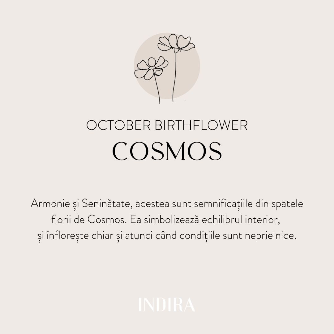 Bracelet cordon pour enfants en or Birth Flower - October Cosmos - Indira