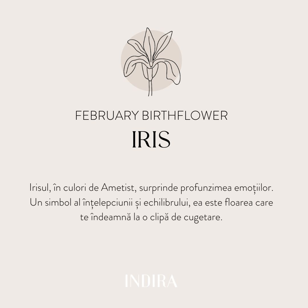 Fleur de Naissance - Bracelet cordon enfant Iris de Février en or blanc pour enfant