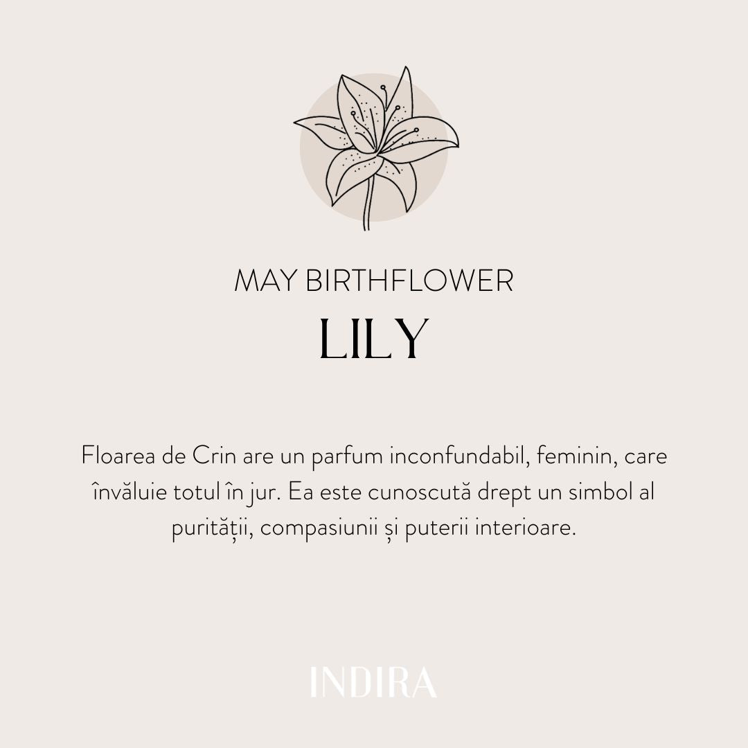 Bracelet cordon pour enfants en or blanc Birth Flower - May Lily - Indira