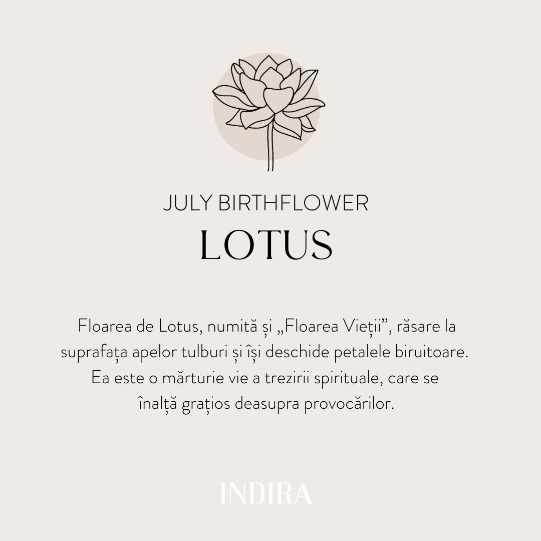Fleur de Naissance - Bracelet cordon en or blanc Lotus de Juillet pour enfant