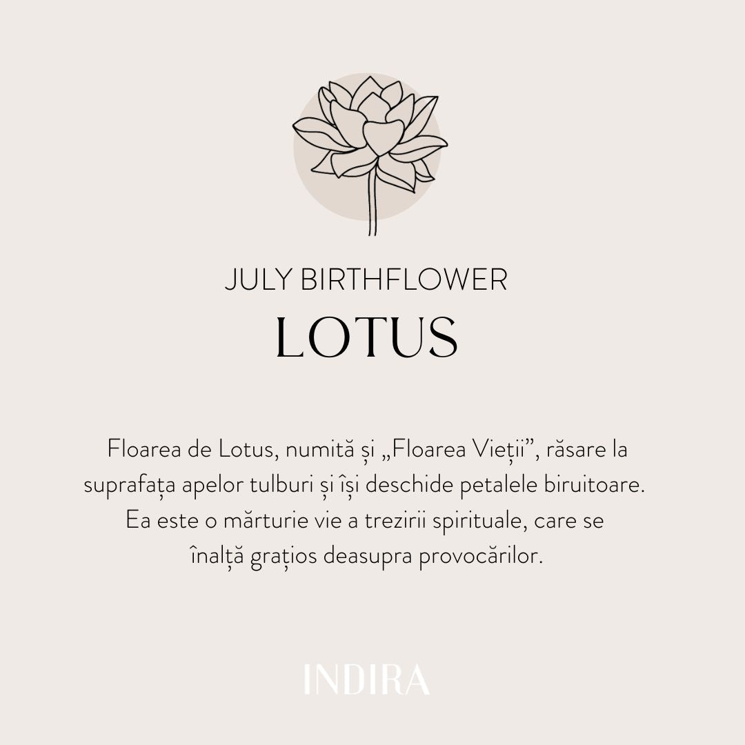 Bracelet cordon pour enfants en or blanc Birth Flower - Juillet Lotus - Indira