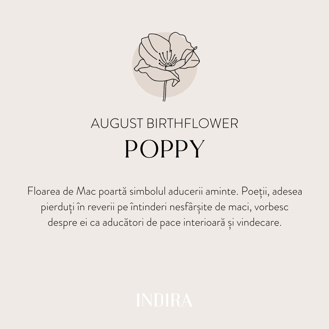 Bracelet en corde pour enfants en or Birth Flower - Août Poppy - Indira