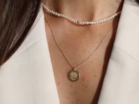 Collier en Argent Fleur de Naissance Dorée - Novembre Chrysanthème