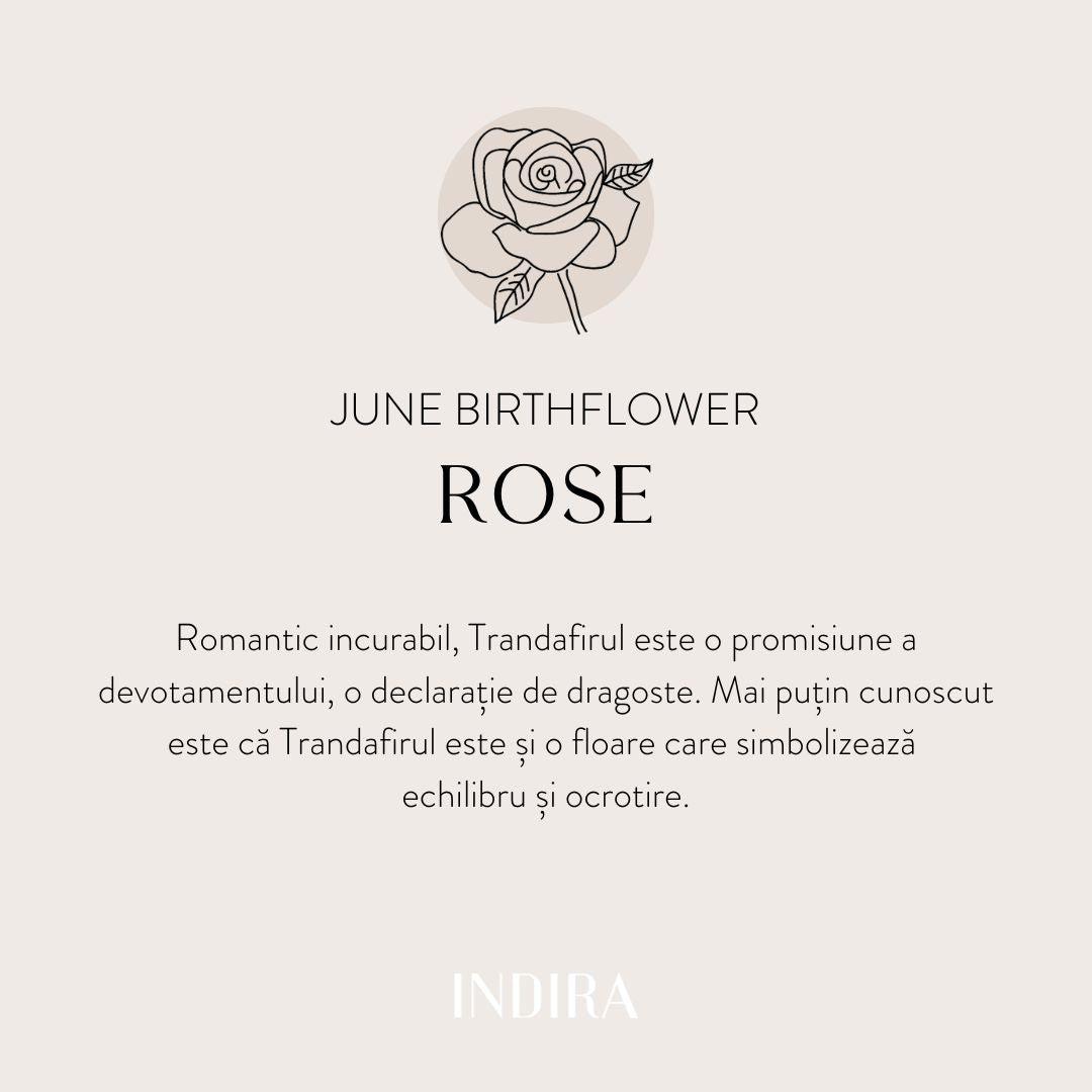 Bracelet cordon en or pour enfants Birth Flower - Rose de Juin - Indira