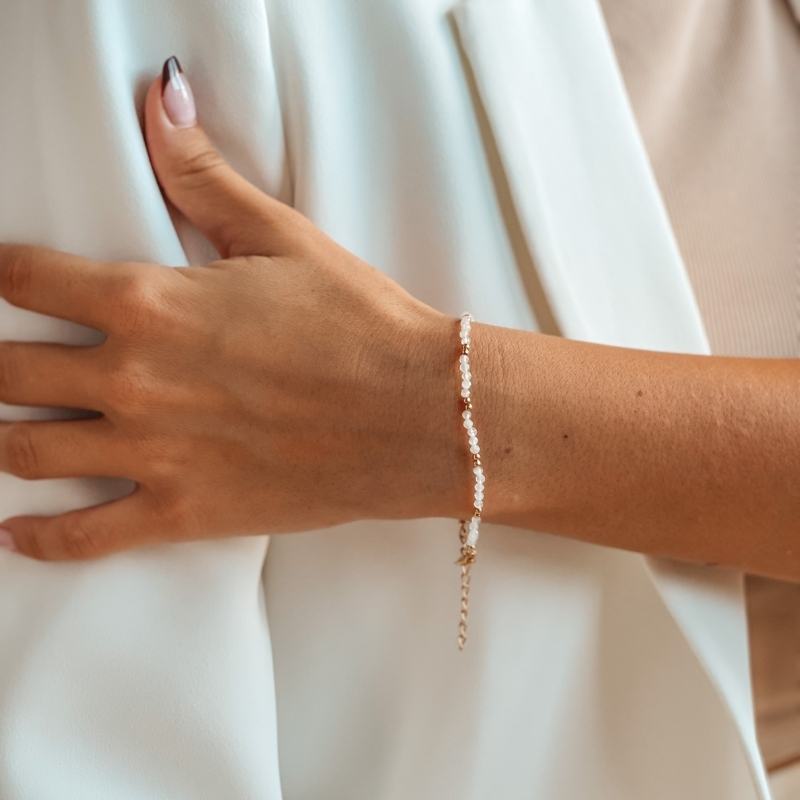 Bracelet en argent Golden SummerScape – Pierre de Lune - Indira
