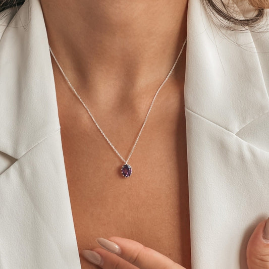 Colier din argint Serene - Ametist - Indira