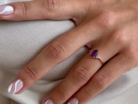 Bague en Or Éclatante - Améthyste & Diamants