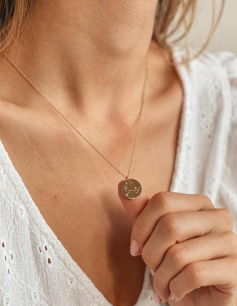 Collier en argent Golden Zodiac - Poissons - Indira