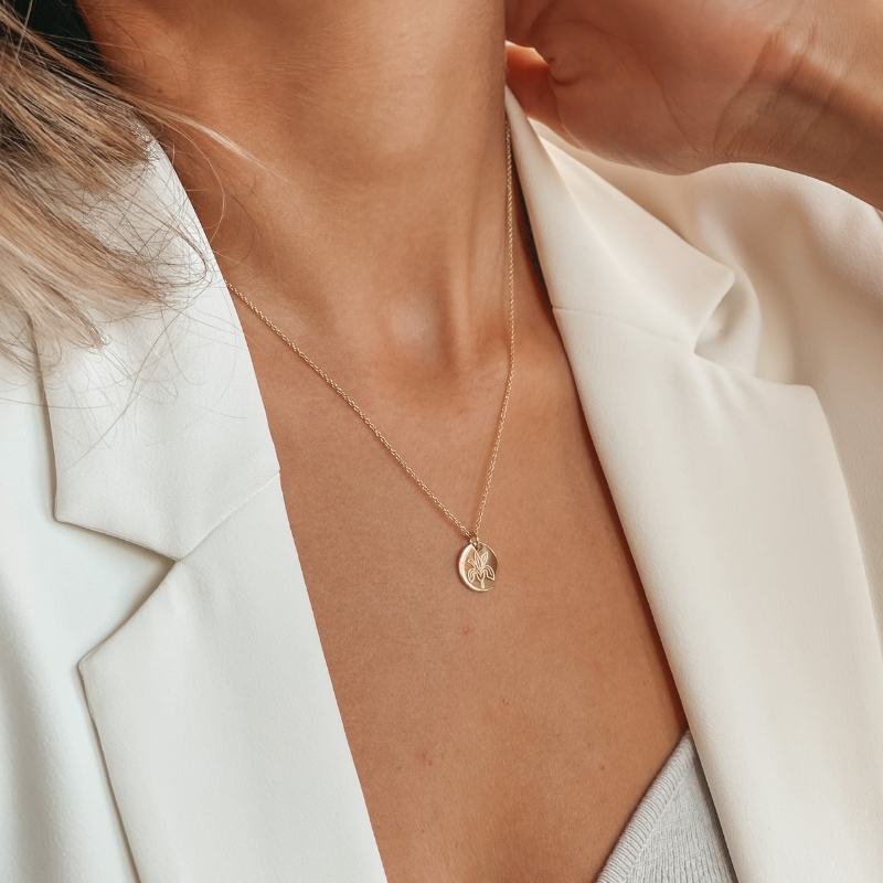 Collier en argent Fleur de Naissance Dorée - Muguet de Mai - Indira