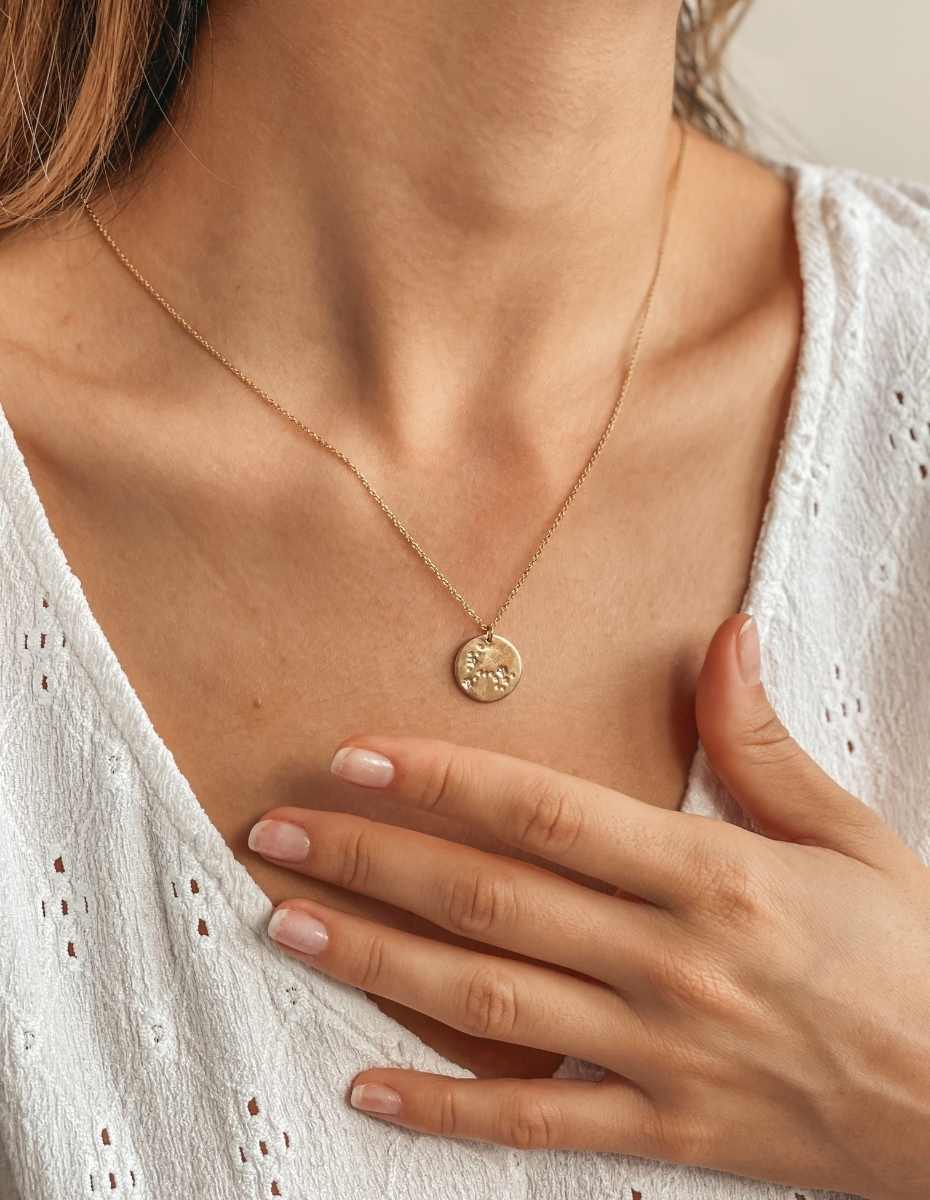 Collier en argent Golden Zodiac - Poissons - Indira