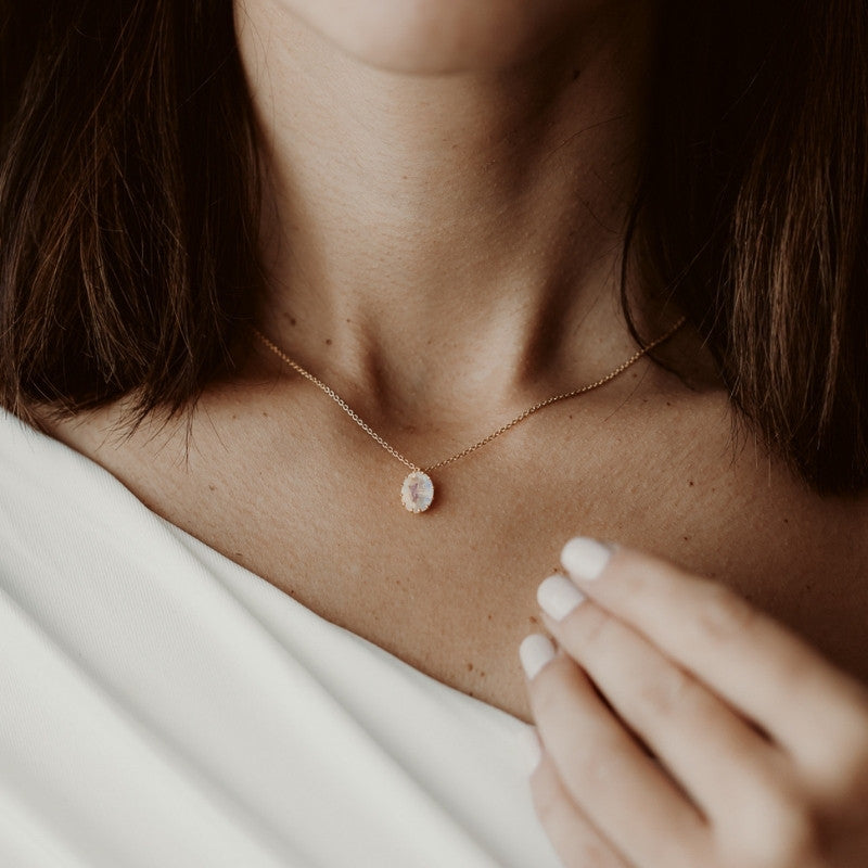 Collier en argent Golden Serene - Pierre de Lune - Indira