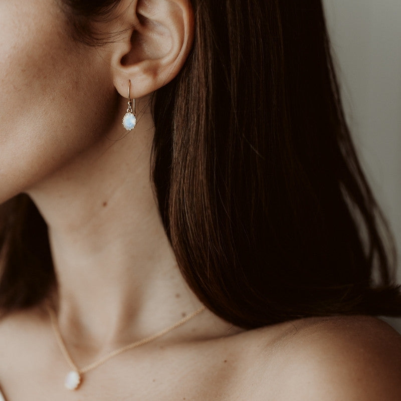 Collier en argent Golden Serene - Pierre de Lune - Indira