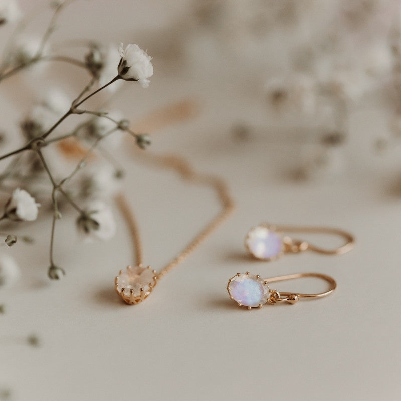 Collier en argent Golden Serene - Pierre de Lune - Indira