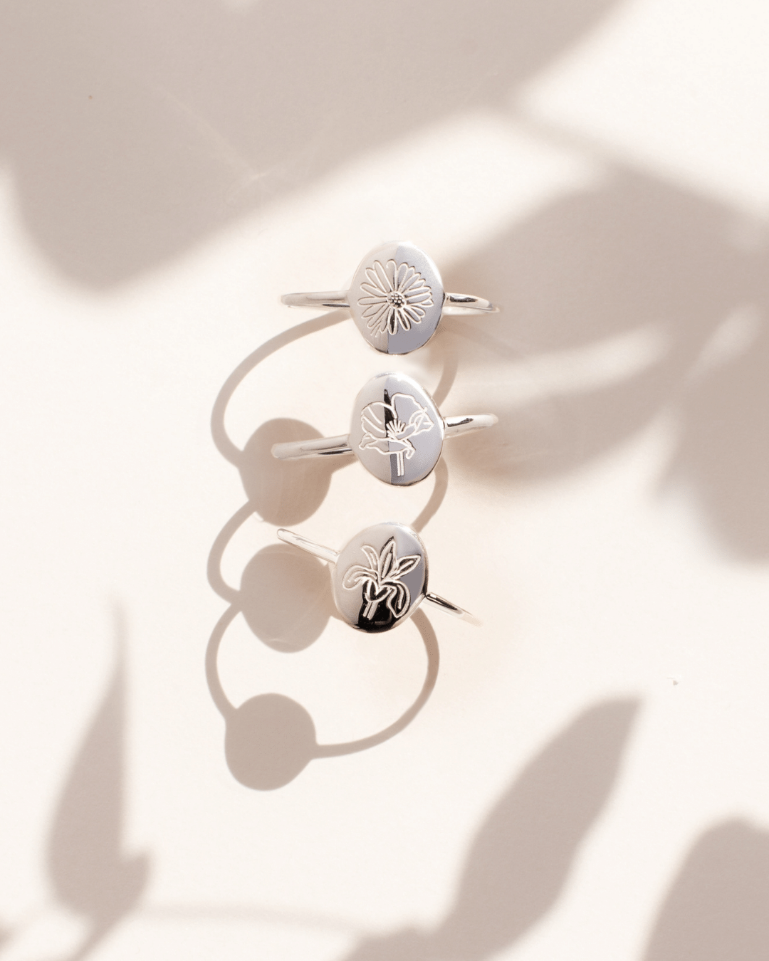 Bague en argent Birth Flower - Août Coquelicot - Indira