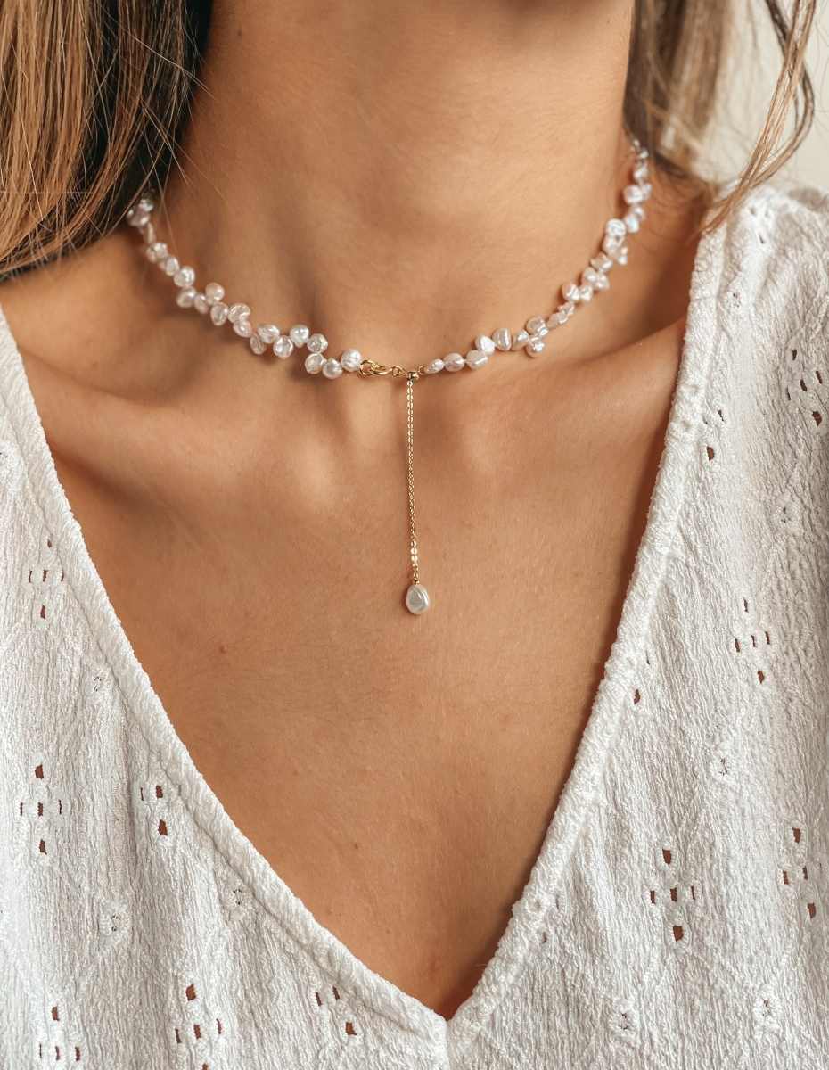 Collier en argent Golden Brielle - Perles naturelles - Indira