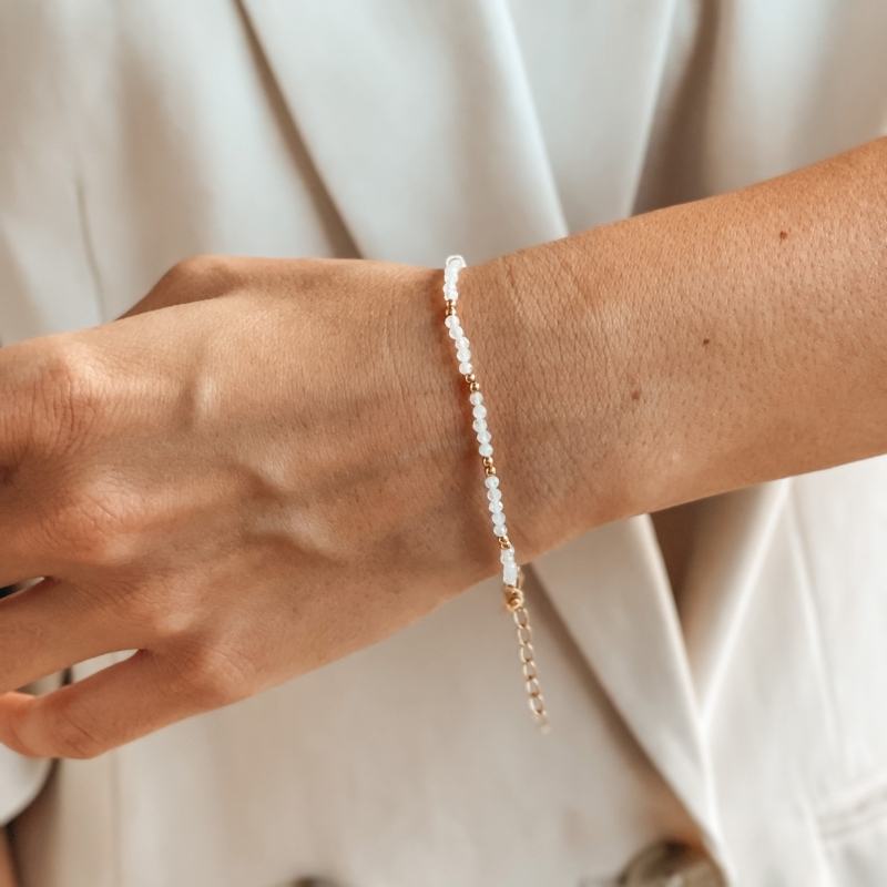 Bracelet en argent Golden SummerScape – Pierre de Lune - Indira