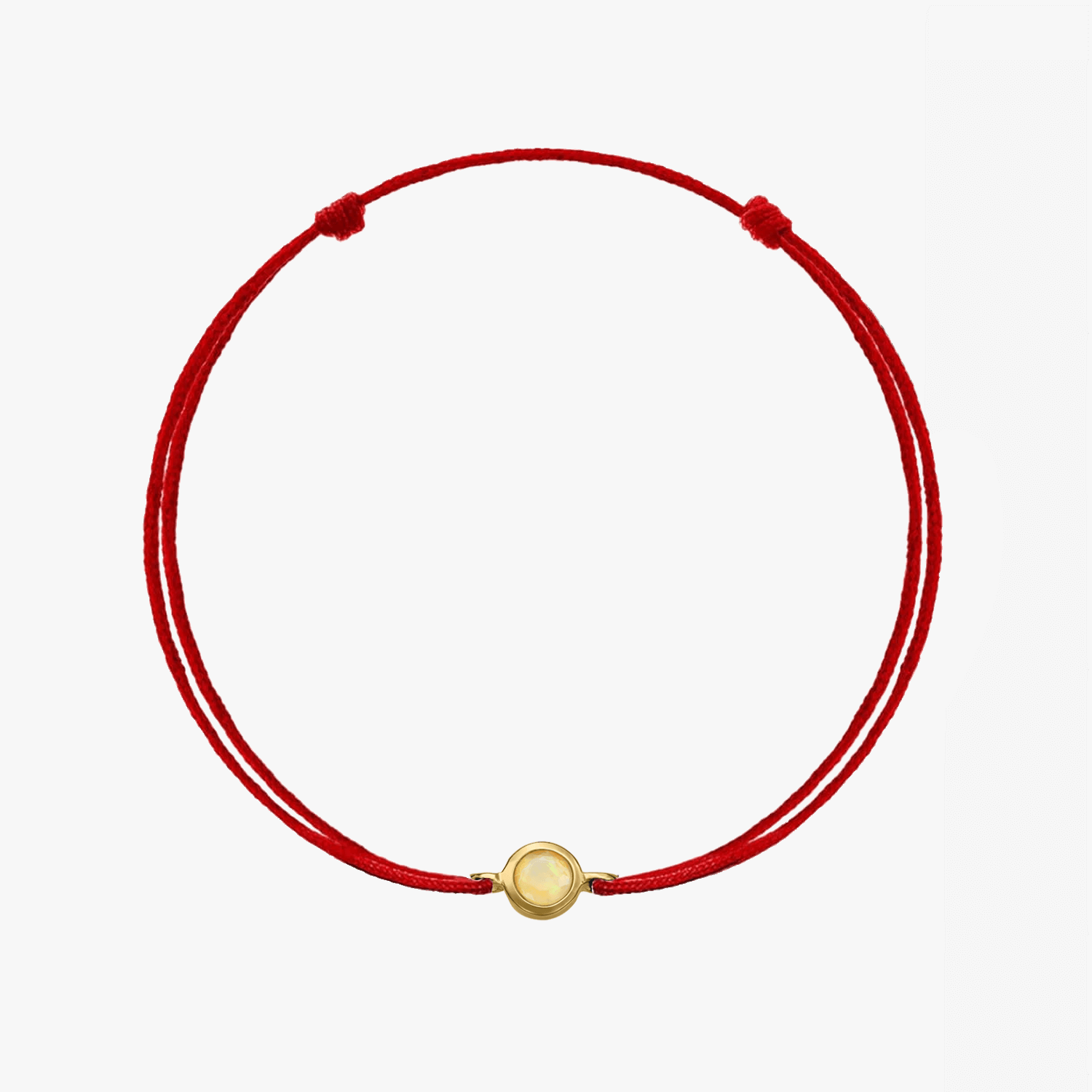 Bracelet cordon en argent avec pierre de naissance d'octobre doré - Opale