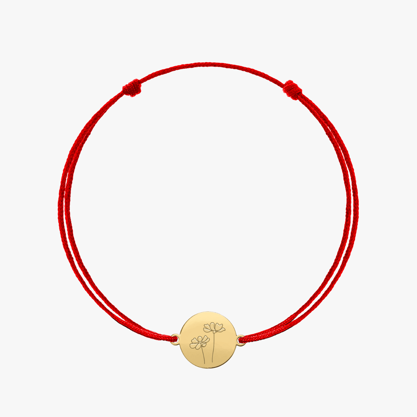 Bracelet cordon en argent Golden Birth Flower - October Cosmos - Indira