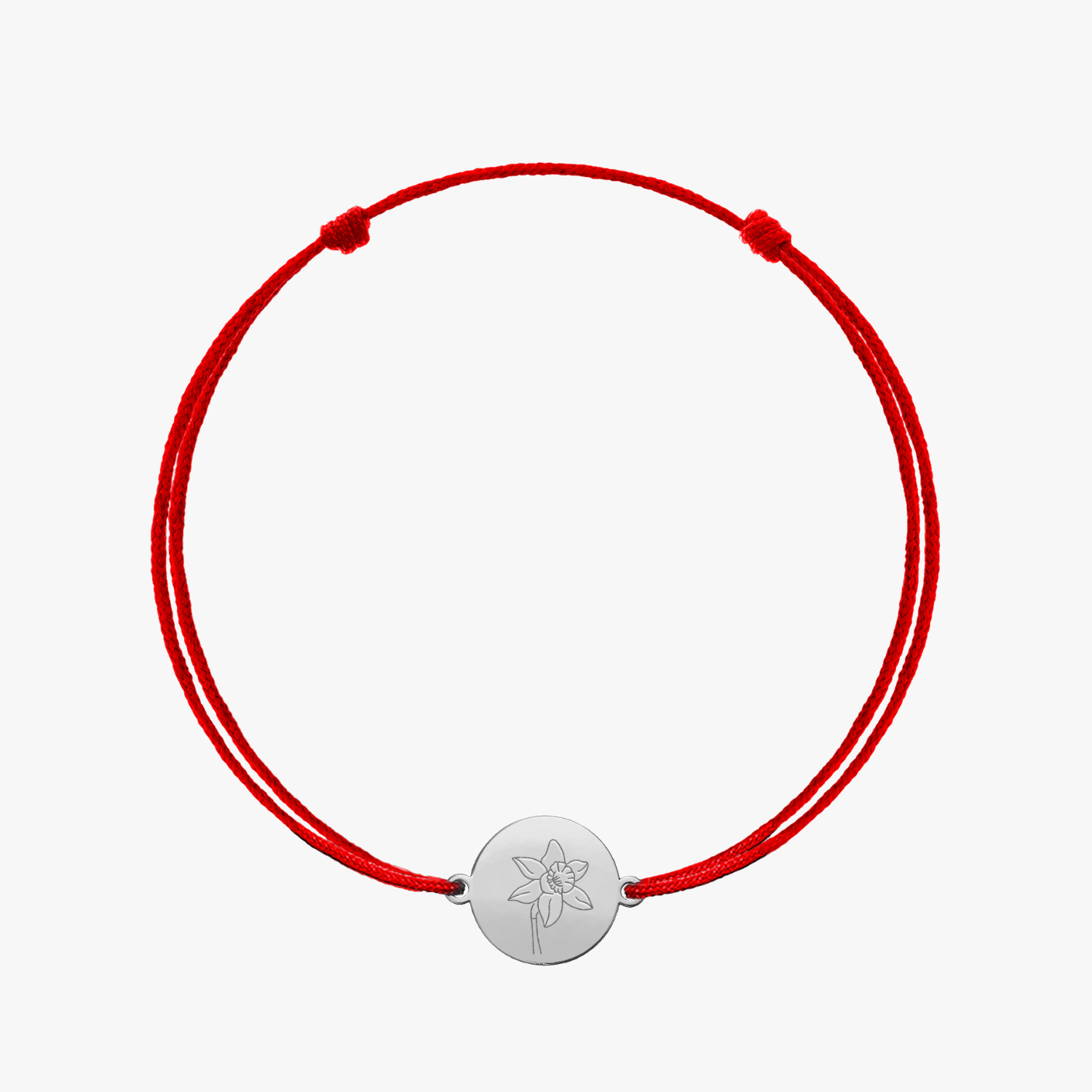 Bracelet en corde d'argent Silver BirthFlower - Mars Jonquille - Indira