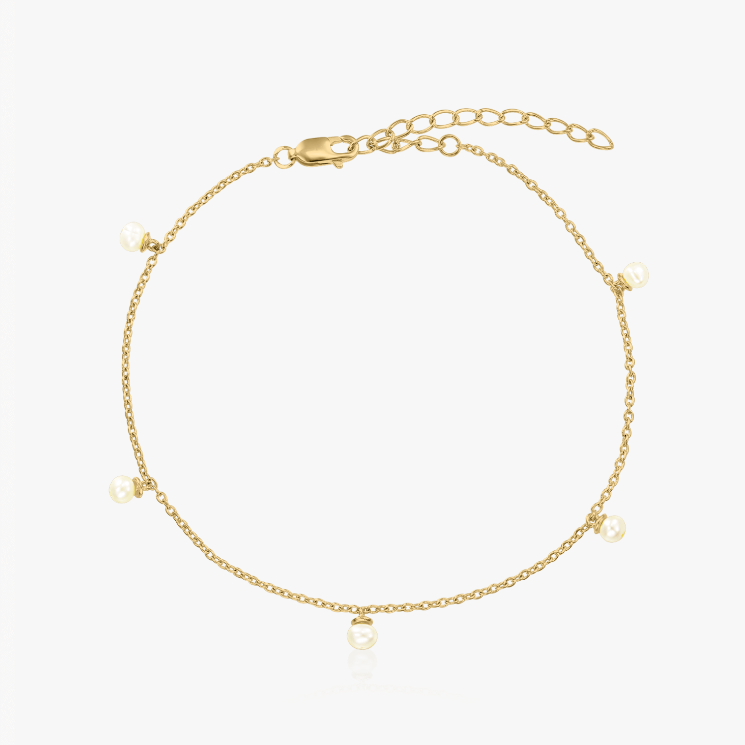 Chaîne de cheville en argent Gold Margo - Perles Naturelles - Indira