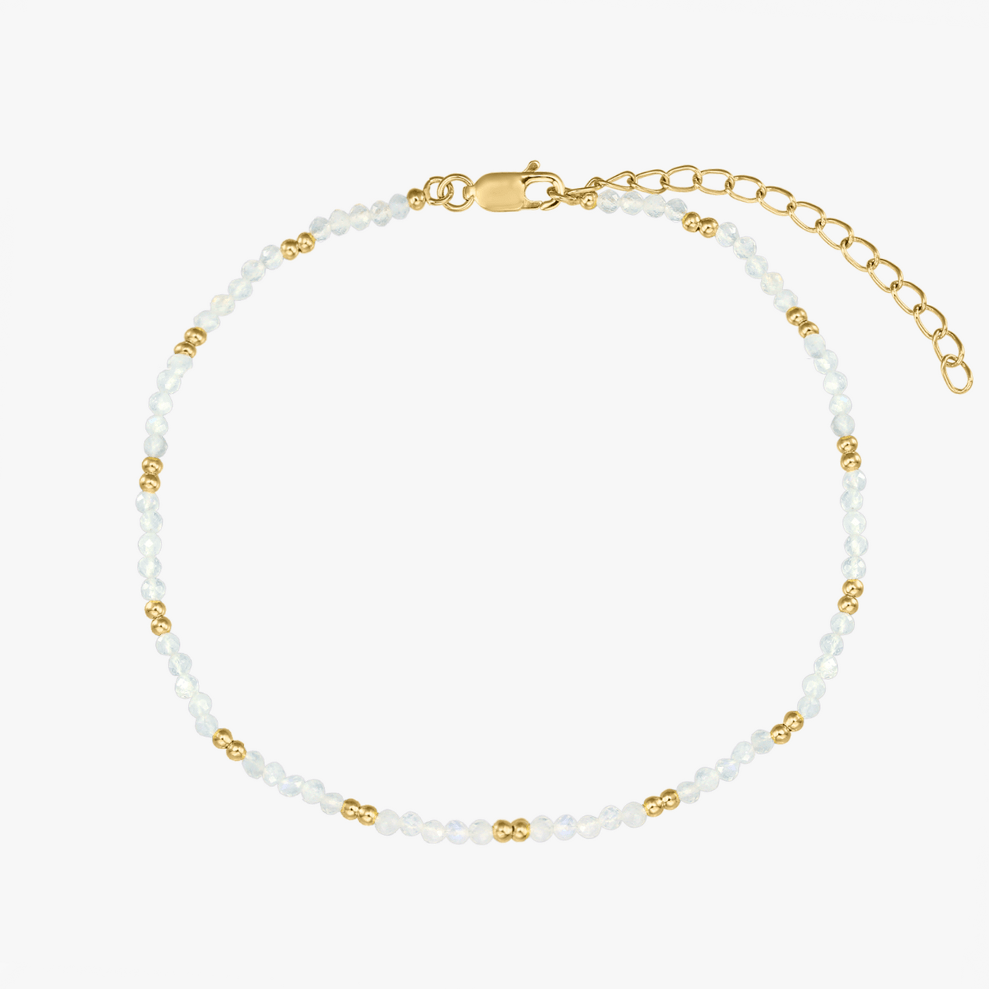 Chaîne de cheville en argent SummerScape Golden – Pierre de Lune - Indira