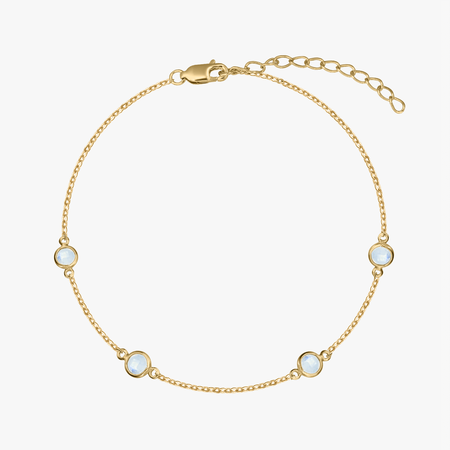 Bracelet en argent Birthstone Golden June - Pierre de Lune - Indira