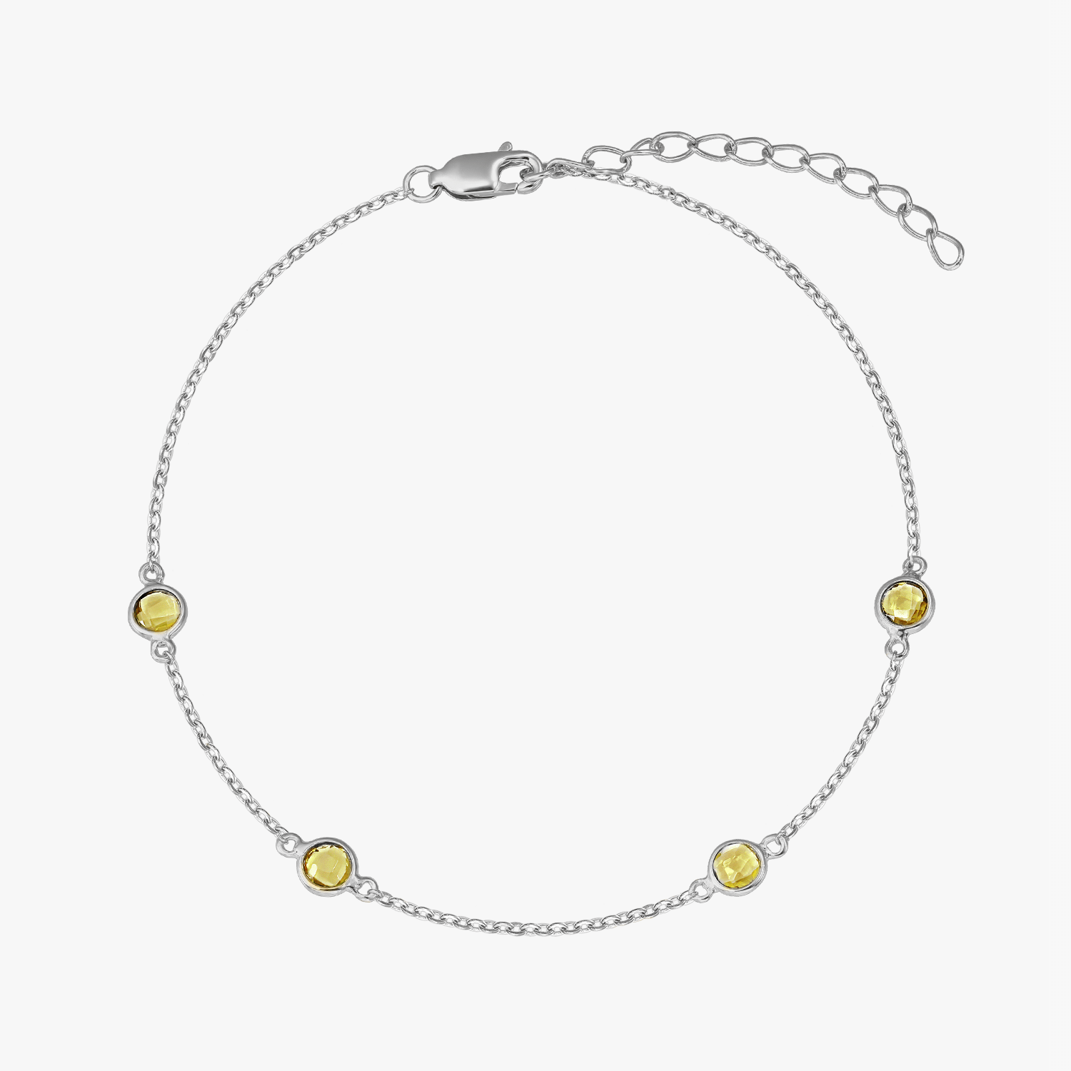 Bracelet en argent pierre de naissance novembre - Citrine - Indira