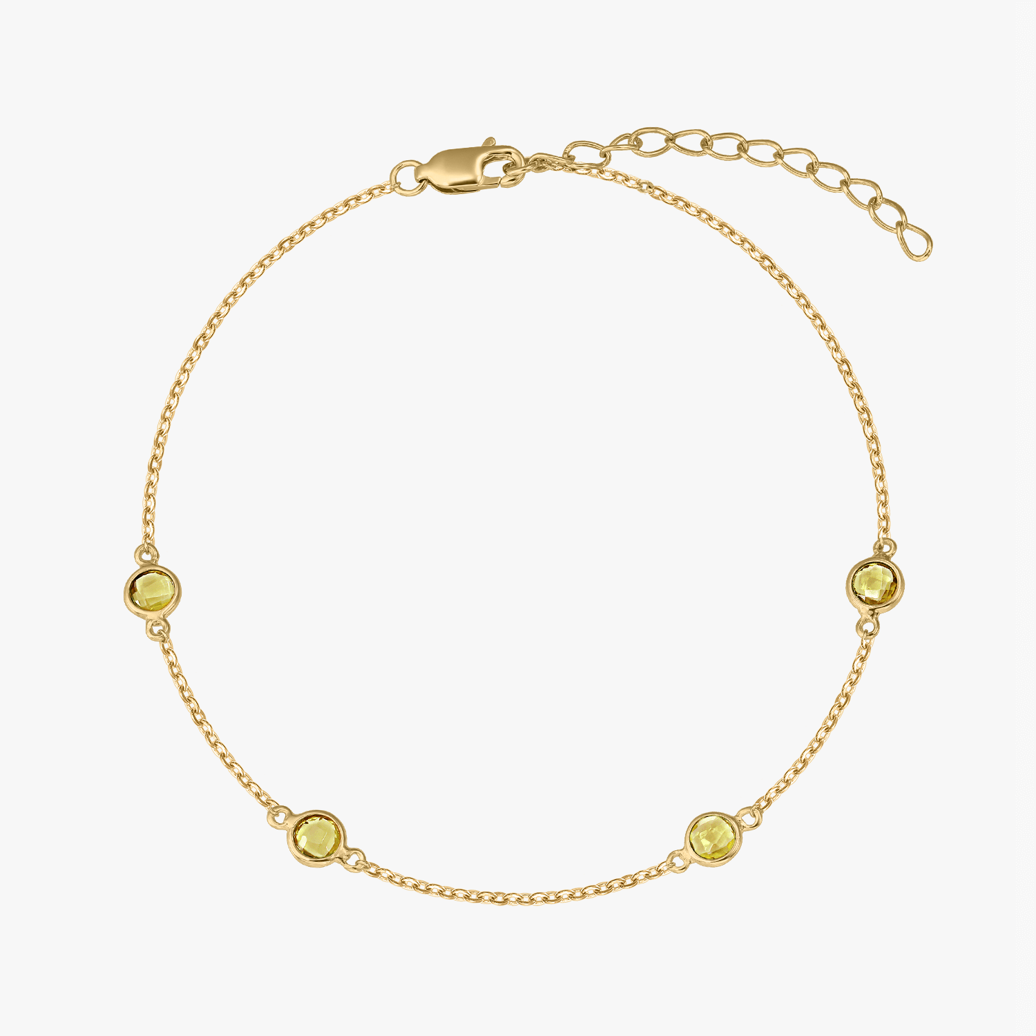 Bracelet en argent Birthstone Golden November - Citrine - Indira