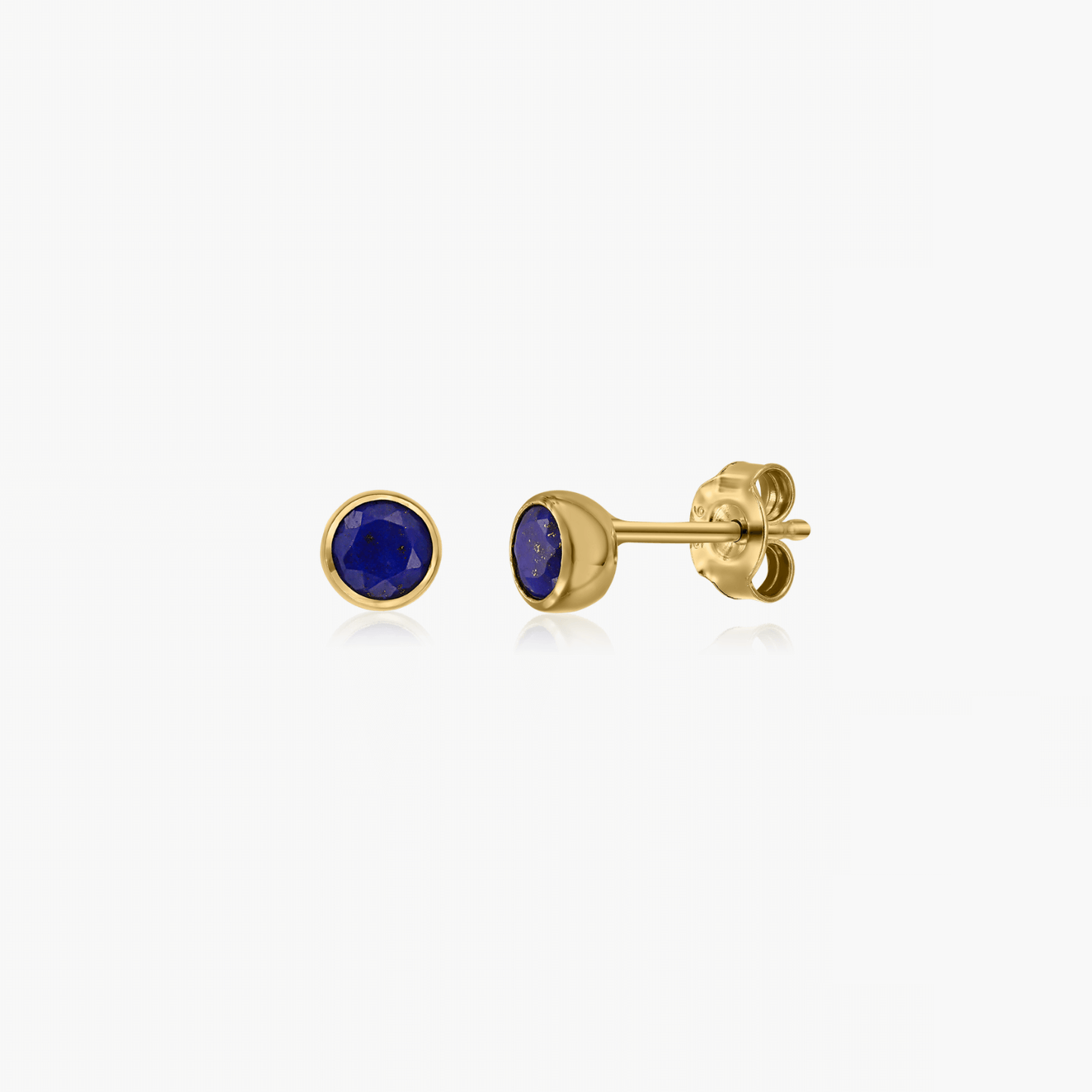 Boucles d'oreilles en argent Birthstone Golden Septembre - Lapis Lazuli - Indira