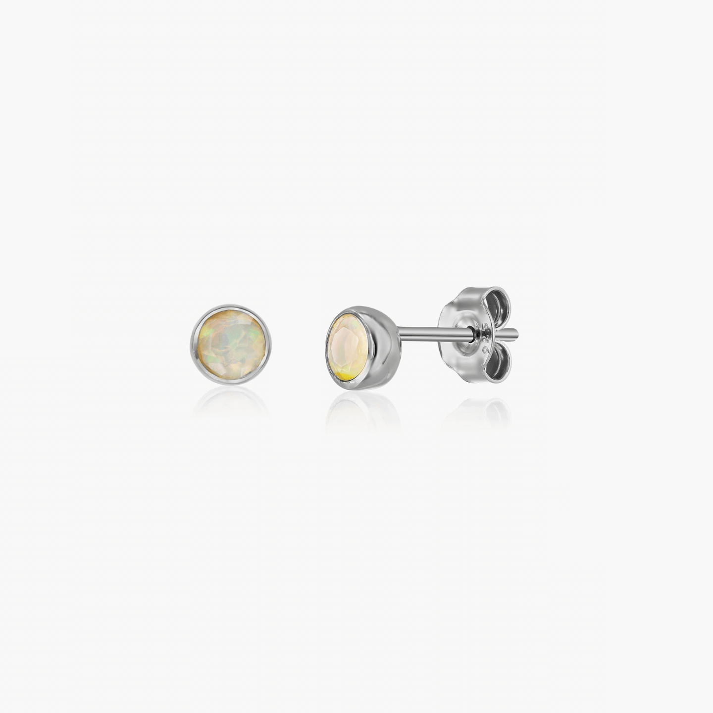 Boucles d'oreilles en argent Birthstone Octobre - Opale - Indira