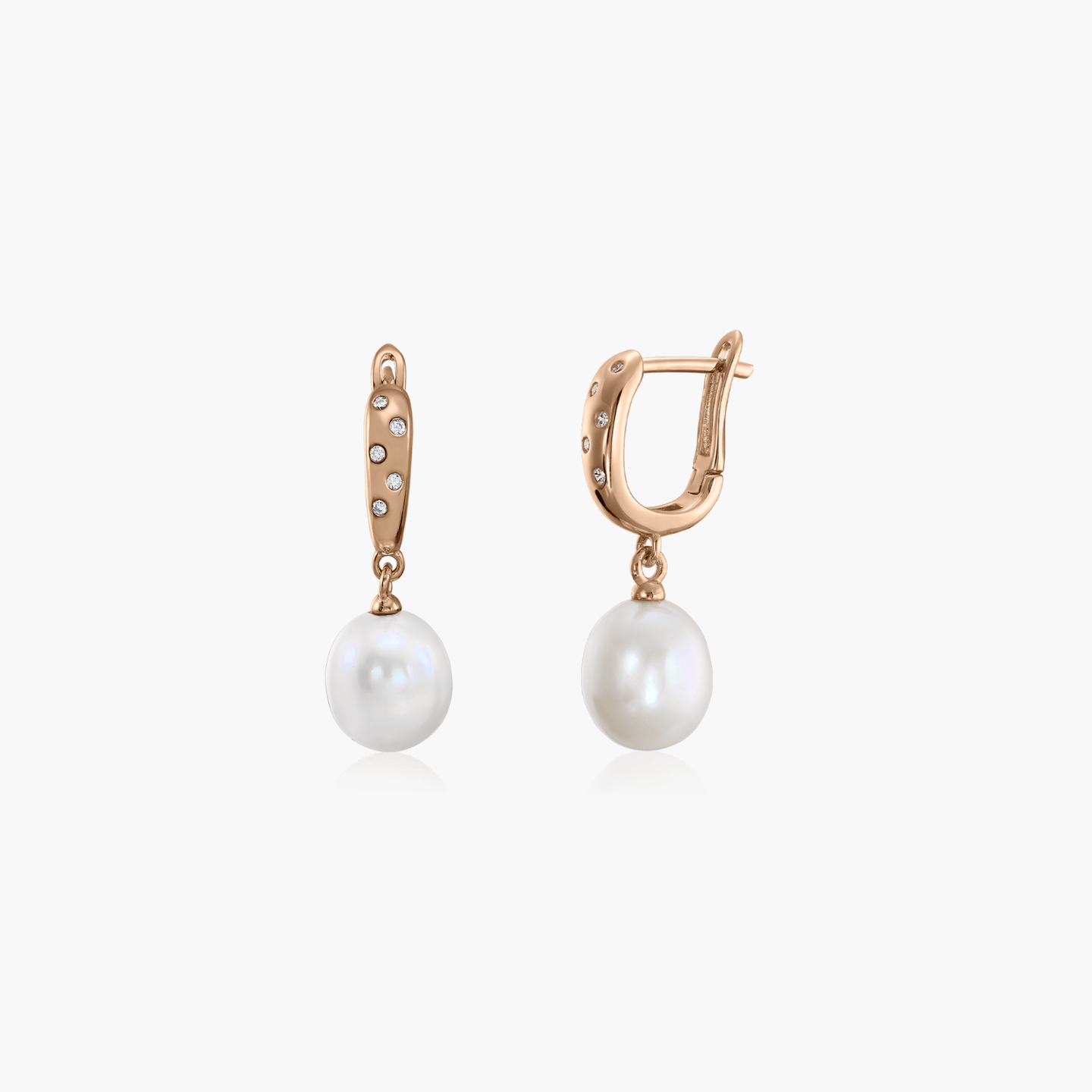 Boucles d'oreilles en argent Classic Pearls Rose - Perles naturelles - Indira