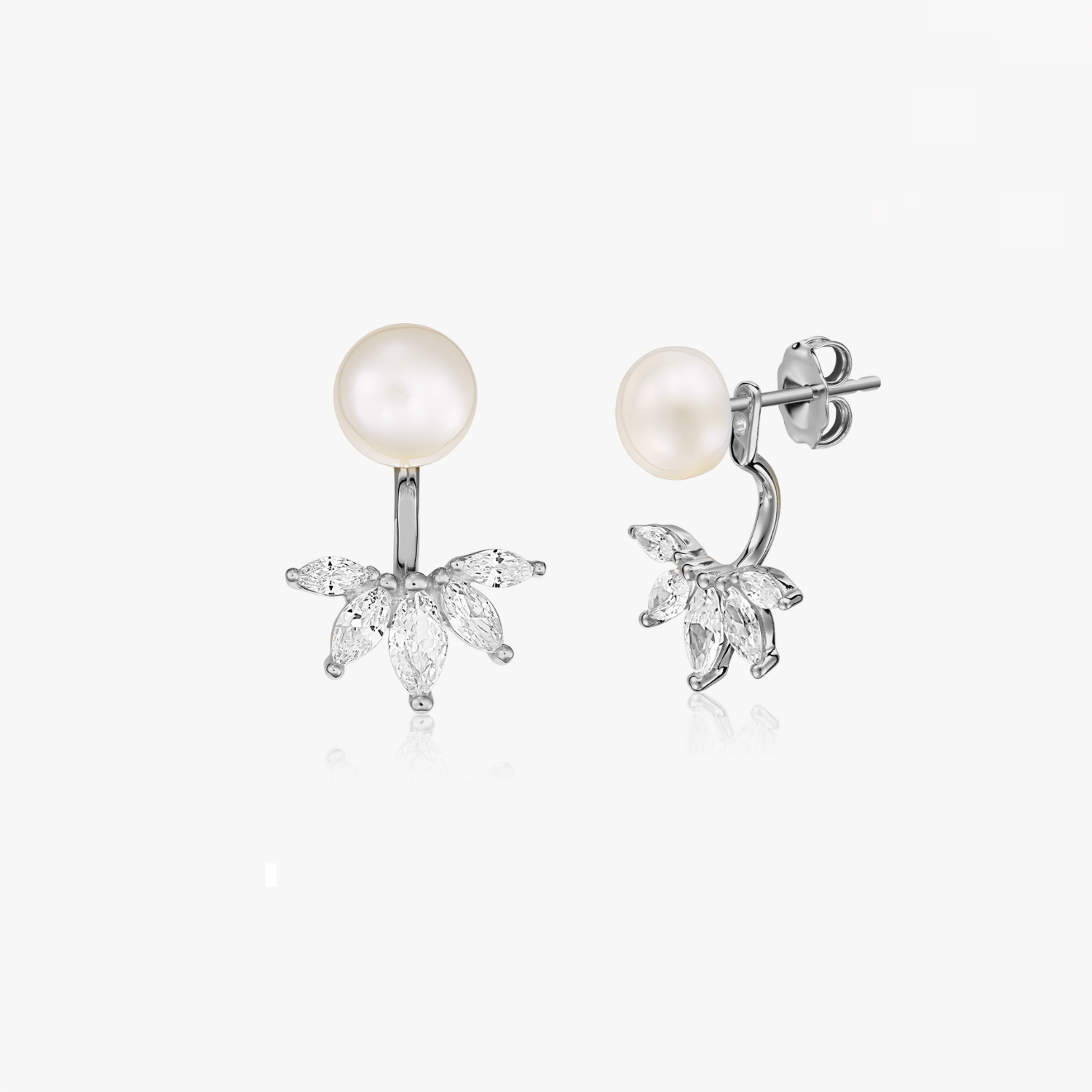 Boucles d'oreilles en argent Day to Night - Perles Naturelles - Indira