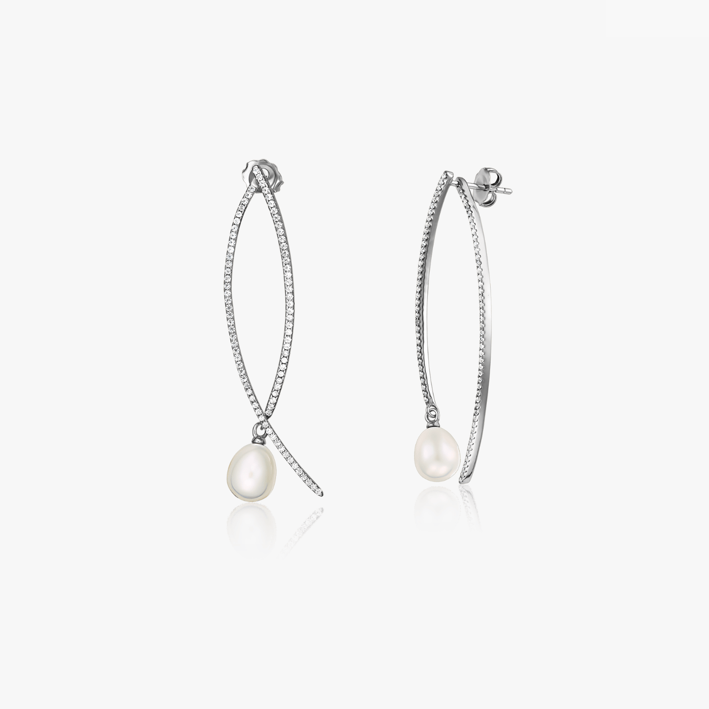 Boucles d'oreilles en argent Déco - Perles naturelles - Indira