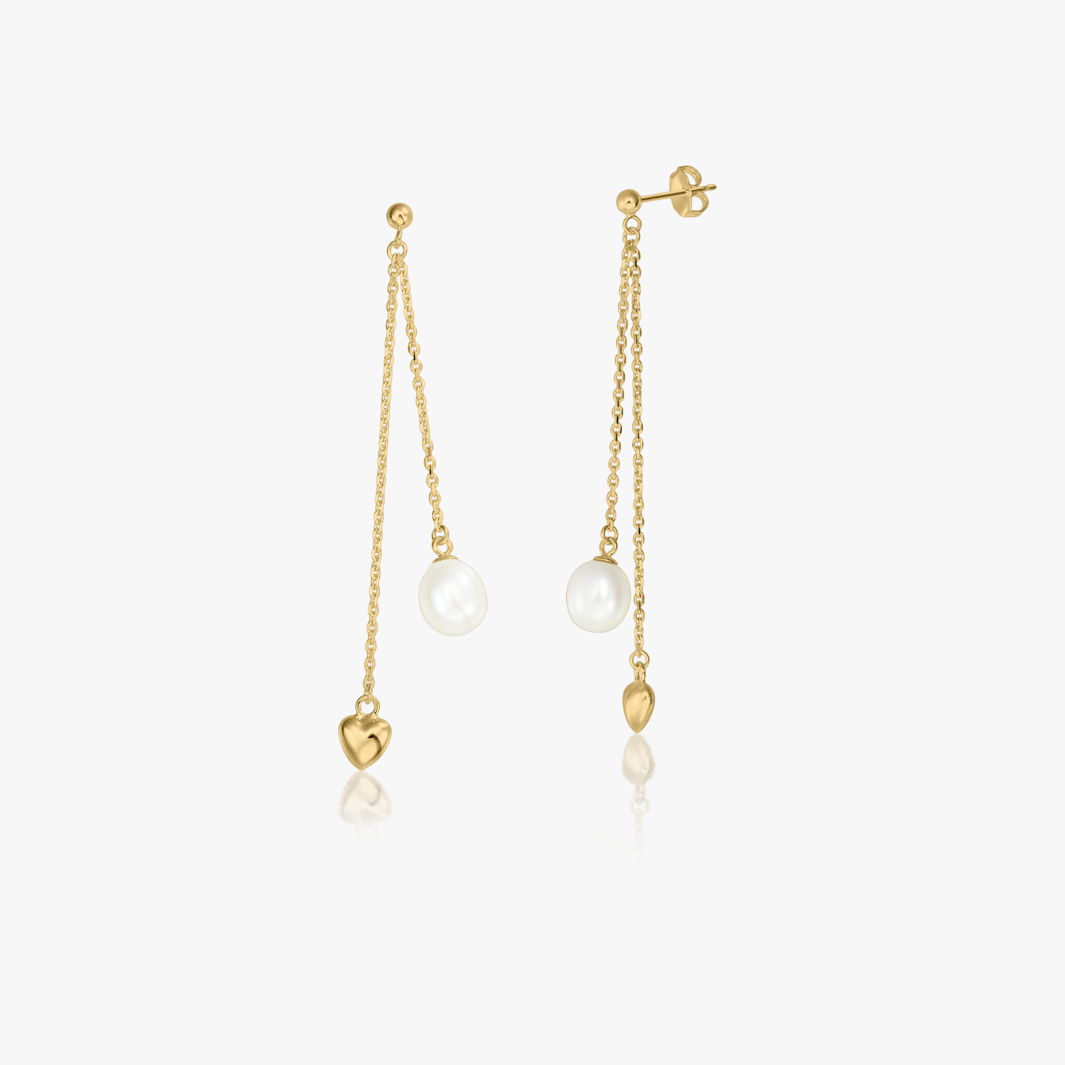 Boucles d'oreilles en argent Golden Eliana - Perles naturelles - Indira