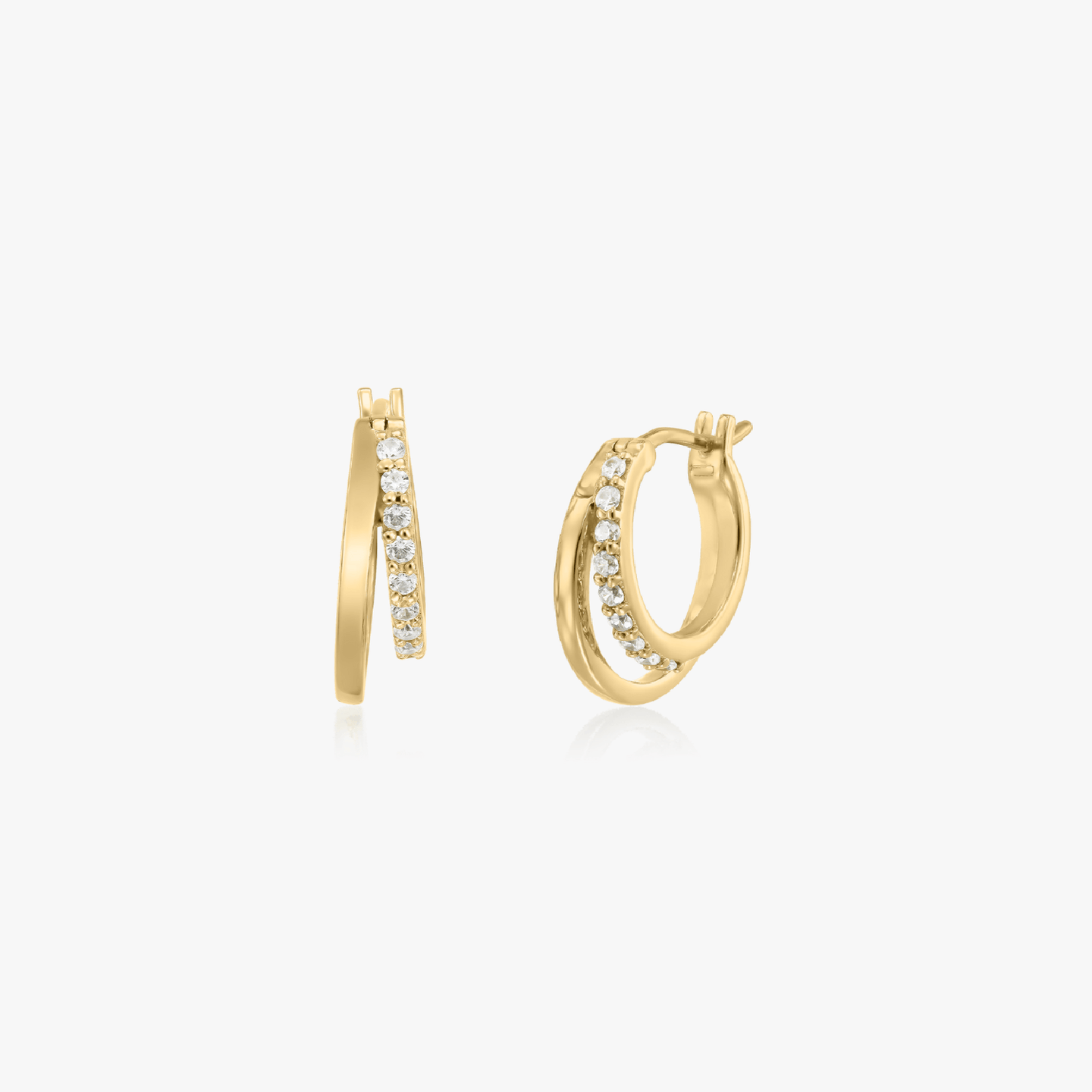 Boucles d'oreilles en argent Golden Siamese - Zirconium - Indira