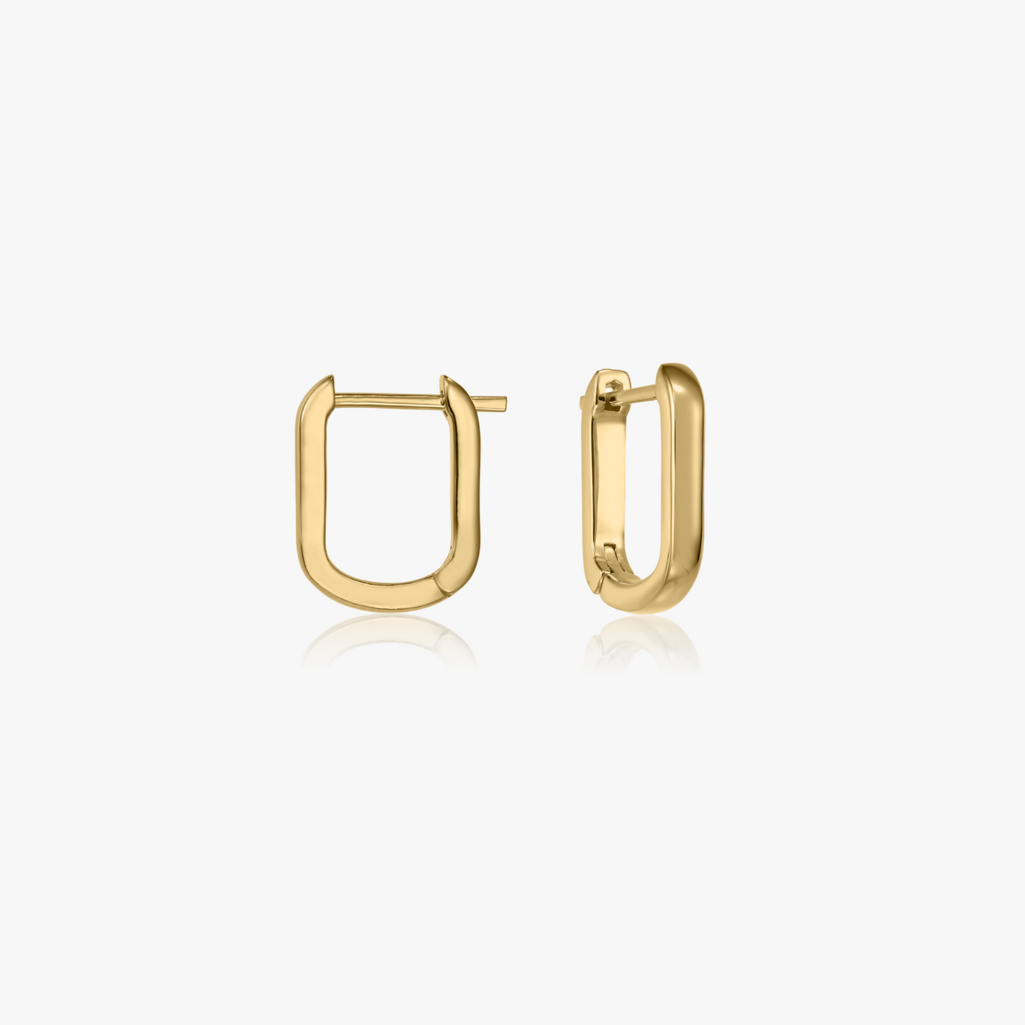 Boucles d'oreilles en argent Golden U Hoops - Indira