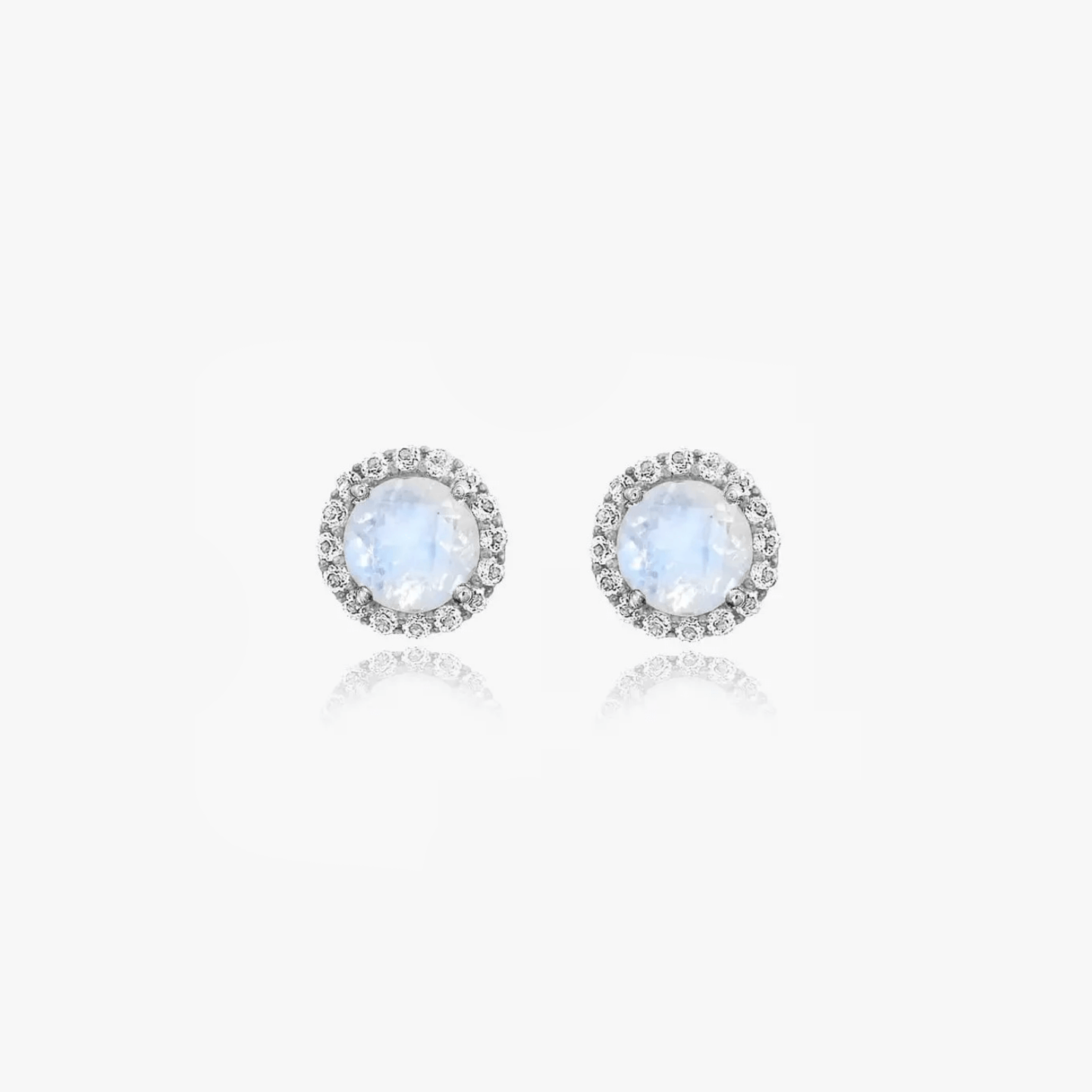 Boucles d'oreilles Keira en argent avec pierre de lune et zirconium