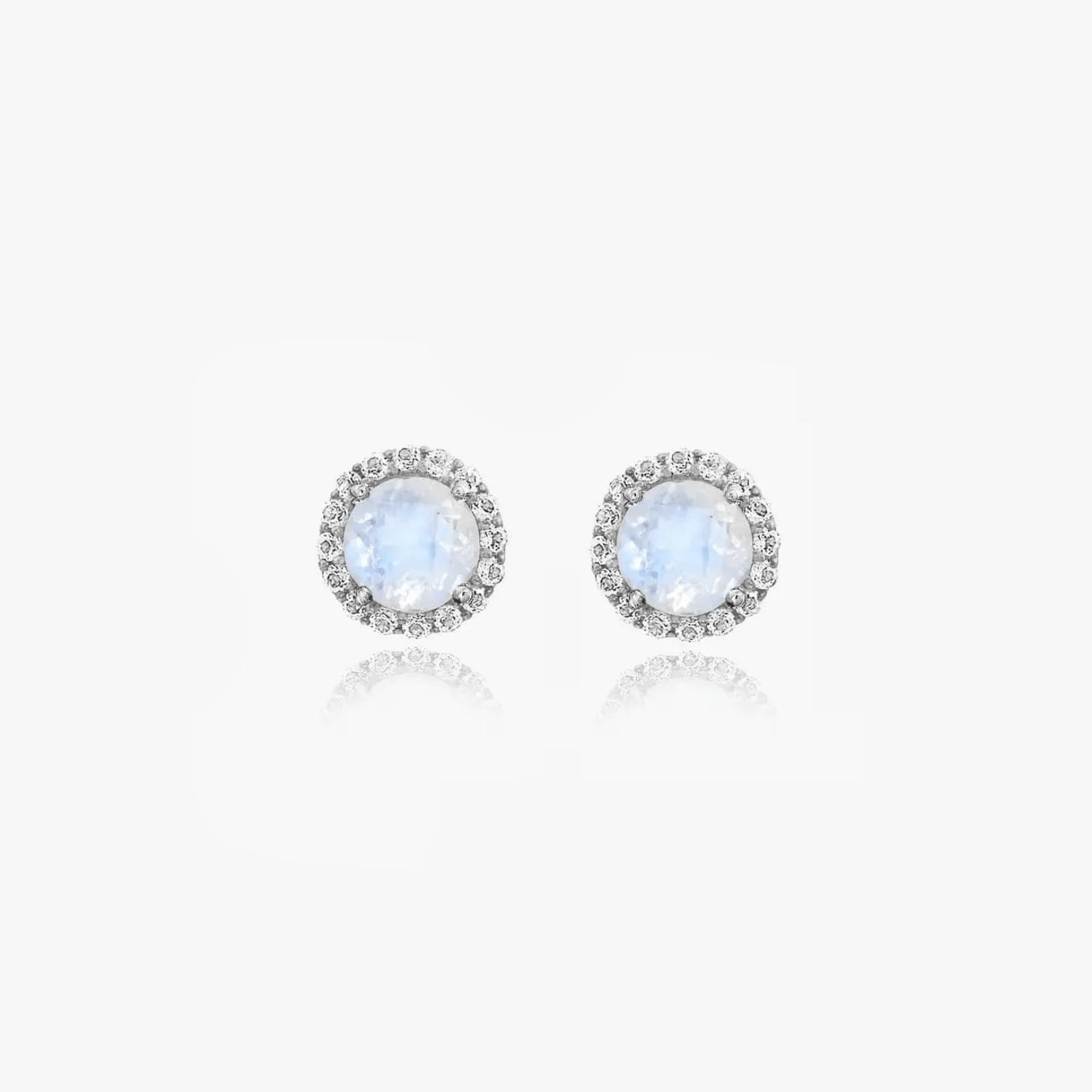 Boucles d'oreilles Keira en argent avec pierre de lune et zirconium
