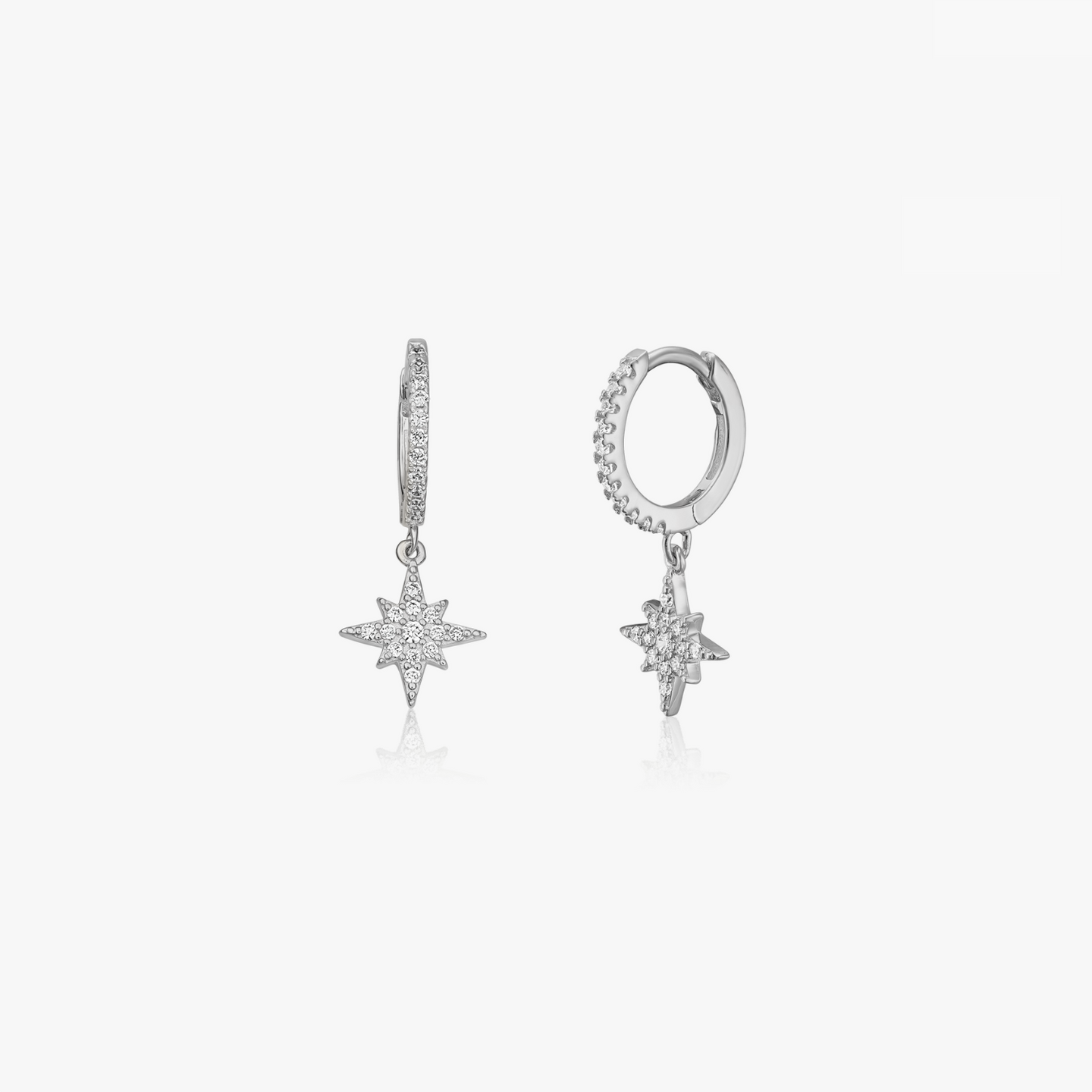 Boucles d'oreilles en argent Étoile du Nord - Zircon - Indira