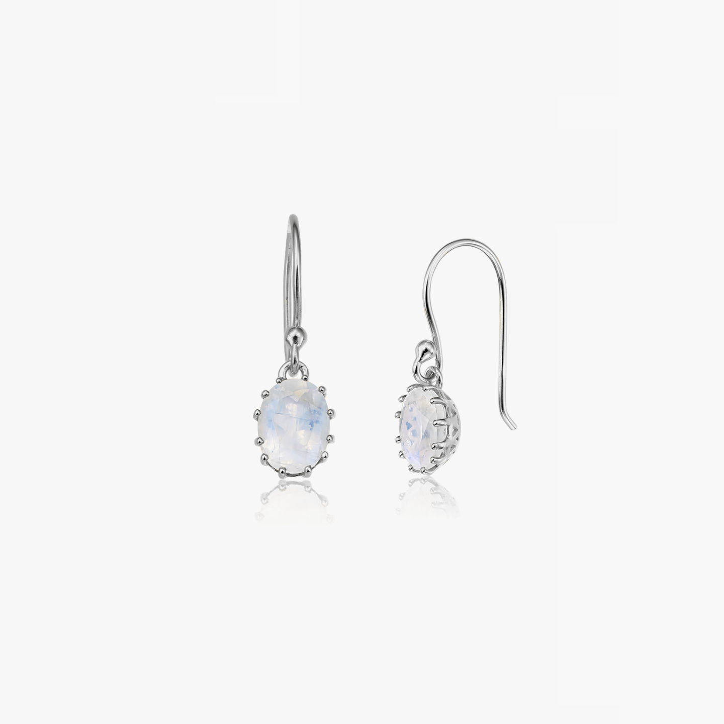Boucles d'oreilles en argent Serene - Pierre de Lune - Indira