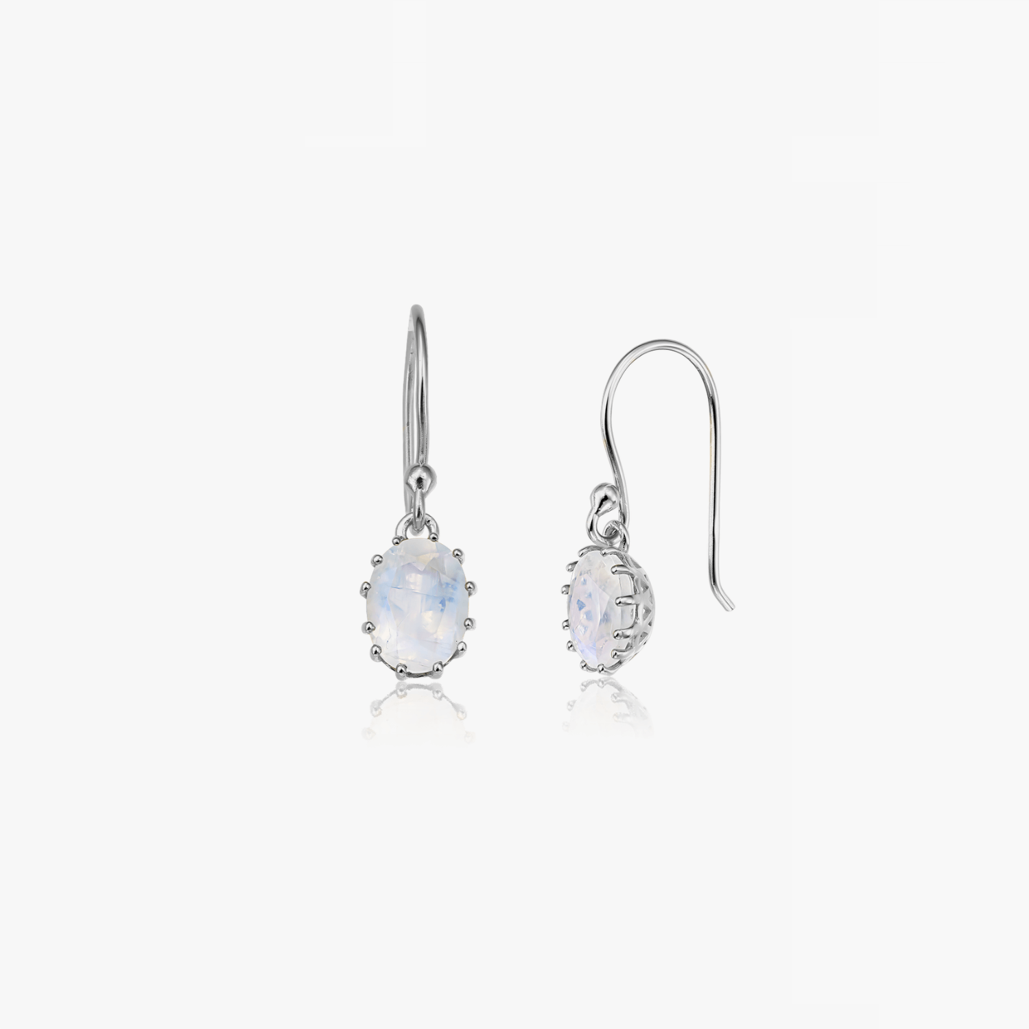 Boucles d'oreilles en argent Serene - Pierre de Lune - Indira